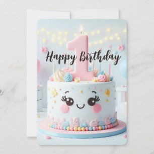 Cartão De Festividades Feliz Primeiro Aniversário