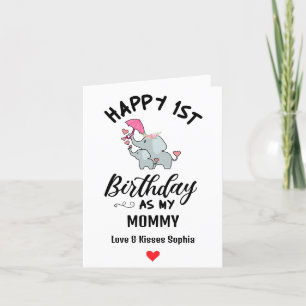 Cartão De Festividades Feliz primeiro aniversario como minha Mamãe com el