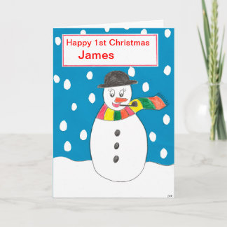Cartão De Festividades Feliz Primeiro Natal James