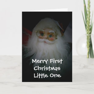Cartão De Festividades Feliz Primeiro Natal Pequeno(a) (Papai Noel)