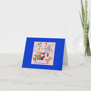 Cartão De Festividades Feliz Professor de Natal