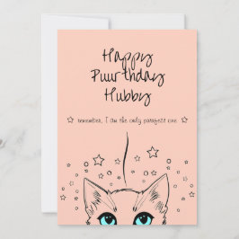 Cartão De Festividades Feliz Purr-thday (Aniversário) Saudações para Ele