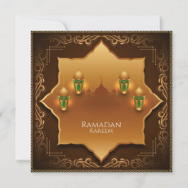 Cartão De Festividades Feliz Ramadan Mubarak Mesquita Lanterna Islâmica D