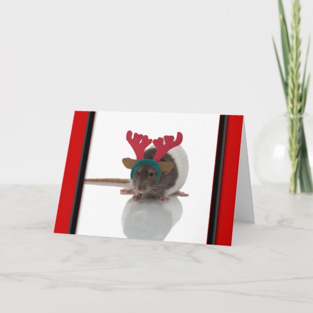Cartão De Festividades Feliz Ratmas (Frente)