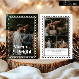 Cartão De Festividades Feliz retrorativa e família de carimbo direito Fot