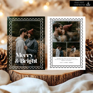 Cartão De Festividades Feliz retrorativa e família de carimbo direito Fot