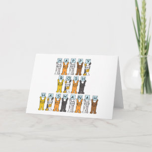 Cartão De Festividades Feliz Rosh Hashanah Cartoon Cats