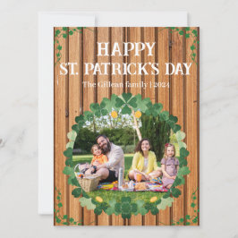 Cartão De Festividades Feliz Rua. Dia de Patrick Shamrocks Família uma fo