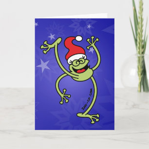 Cartão De Festividades Feliz Sapo de Natal