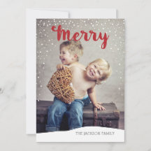 Feliz Snowfall Collection Red Photo Christmas