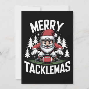 Cartão De Festividades Feliz Tacklemas Futebol Papai Noel Natal Xmas