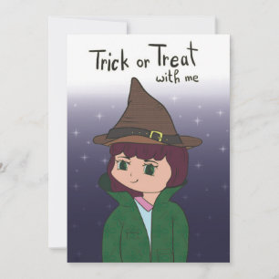 Cartão De Festividades Feliz truque de Halloween ou trate comigo