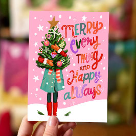 Cartão De Festividades Feliz tudo e feliz Natal sempre bonito