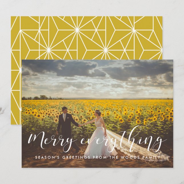 Cartão De Festividades Feliz Tudo Elegante Foto de Natal (Frente/Verso)