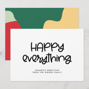 Cartão De Festividades Feliz tudo - Escrito bonito