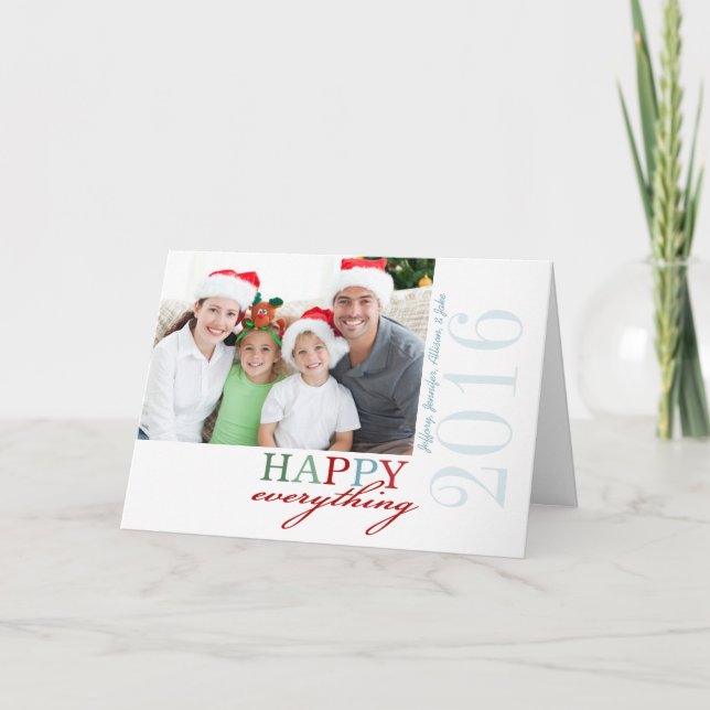 Cartão De Festividades FELIZ Tudo Feriado Dobrado pela Foto (Frente)