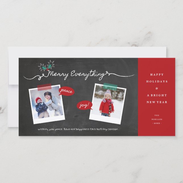 Cartão De Festividades Feliz Tudo Misturas de Chalkboard Natal (Frente)