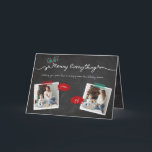 Cartão De Festividades Feliz Tudo Misturas de Chalkboard Natal<br><div class="desc">"Feliz Tudo" Russo Mistura Natal/Cartão de Colagem de Fotos Feriados. Cartões de foto de Natal/feriado moderno com 4 fotos separadas com design frontal, dentro e traseira. O fundo base pode ser alterado para a cor da sua escolha. A maioria do texto é editável. Arte projetada / original por gordura*fa*estanho. Fácil...</div>