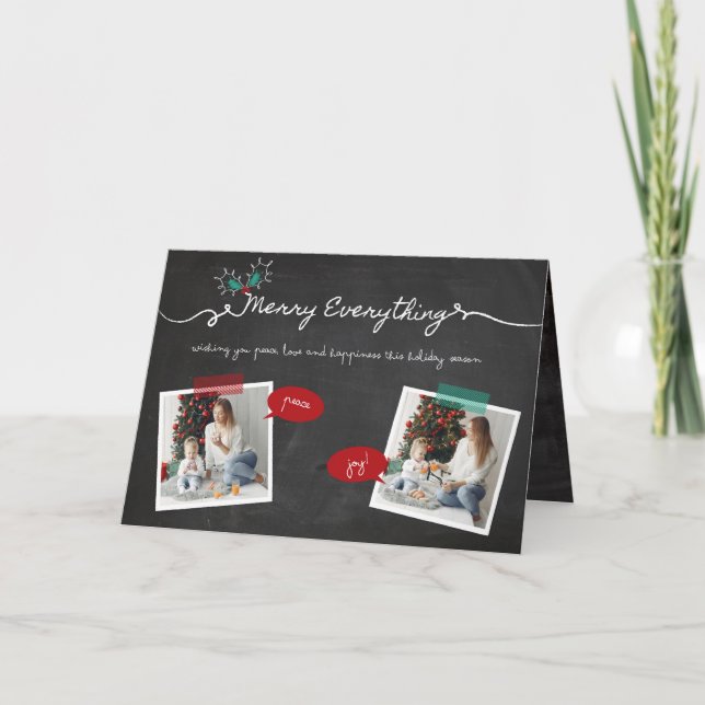 Cartão De Festividades Feliz Tudo Misturas de Chalkboard Natal (Frente)