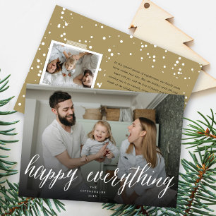 Cartão De Festividades Feliz Tudo Simples Script Branco Fotografia Modern