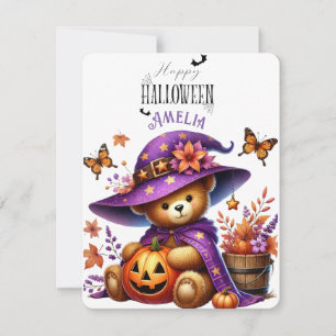 Cartão De Festividades Feliz Urso de Mágico Helloween