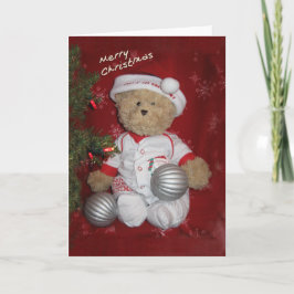 Cartão De Festividades Feliz Urso de Natal