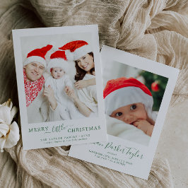 Cartão De Festividades Feliz Verde Mínima Pequeno Nascimento de Natal