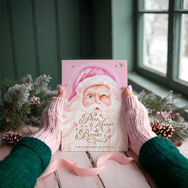 Cartão De Festividades Feliz Vintage Retroativa e Aquarela Rosa