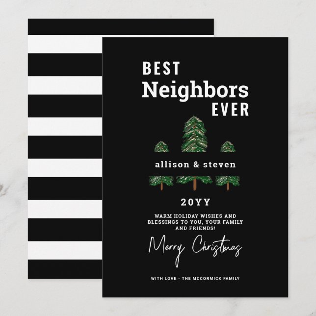 Cartão De Festividades Feliz Vizinho de Natal (Frente/Verso)