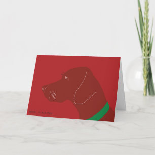 Cartão De Festividades Feliz Vizsla Natal