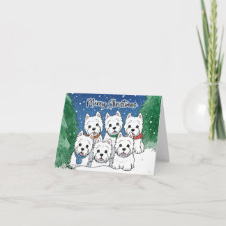 Cartão De Festividades Feliz Westie Natal
