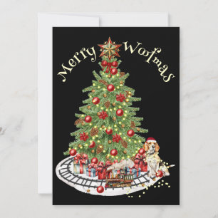 Cartão De Festividades Feliz Woofmas Design de Cachorro - Beagle