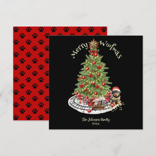 Cartão De Festividades Feliz Woofmas Design de Cachorro - Rottweiler