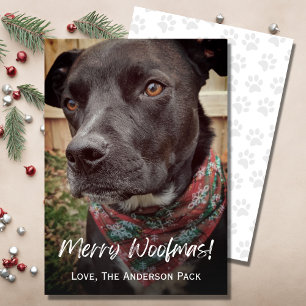 Cartão De Festividades Feliz Woofmas - Foto do Cachorro Gafado