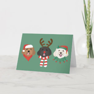 Cartão De Festividades Feliz Woofmas Maltipoo Cães de Natal