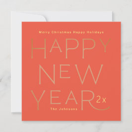 Cartão De Festividades Felizes anos novos de Texto Personalizados Moderno