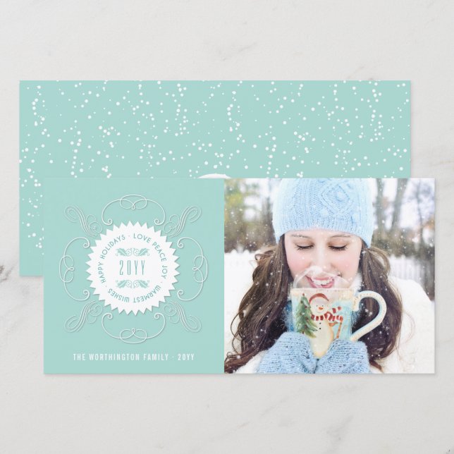 Cartão De Festividades Felizes Feriados Adoram Paz Joy Ornamentado Feira  (Frente/Verso)