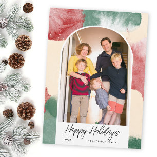 Cartão De Festividades Felizes Feriados Arrancados Fotografia Abstrato Wa