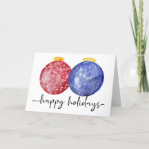 Felizes Feriados com Ornamentos de Aquarela