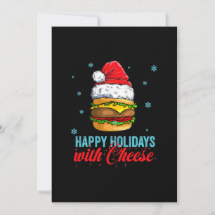 Cartão De Festividades Felizes Feriados de Cheeseburger de Natal com Quei