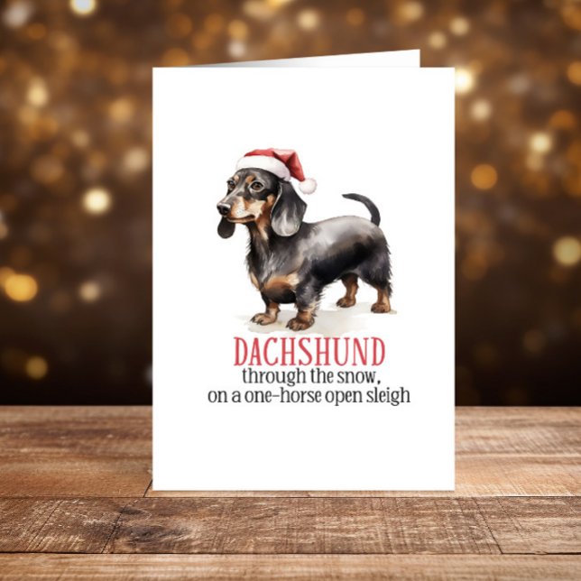 Cartão De Festividades Felizes Feriados de Natal engraçados em Dachshund (Criador carregado)