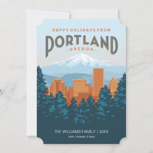 Cartão De Festividades Felizes feriados de Portland