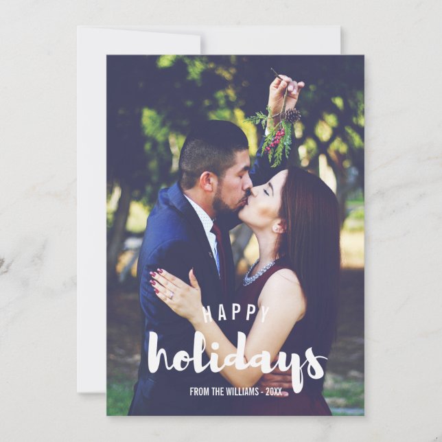 Cartão De Festividades Felizes Feriados Desenhados Foto Personalizada (Frente)