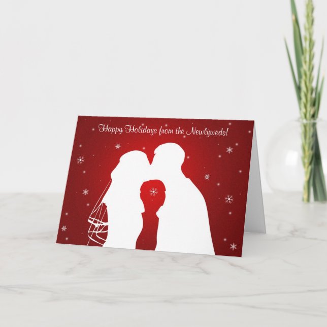Cartão De Festividades Felizes feriados dos Newlyweds! (Frente)