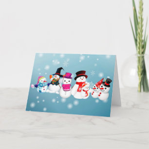 Cartão De Festividades Felizes Feriados Snowmen
