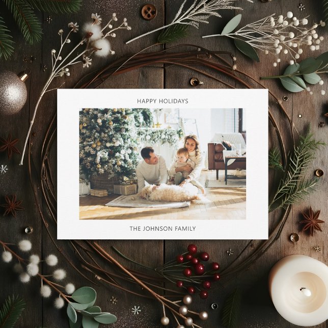 Cartão De Festividades Felizes Feriados - Uma Foto Simples (Criador carregado)