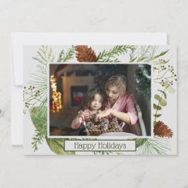 Cartão De Festividades Felizes Feriados Verdinho Verde Horizontal Foto