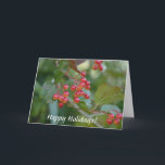 Cartão De Festividades Felizes Férias: Berries Vermelhos<br><div class="desc">Felizes Férias: Berries Vermelhos</div>