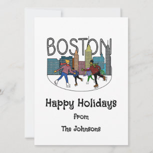 Cartão De Festividades Felizes Férias de Boston