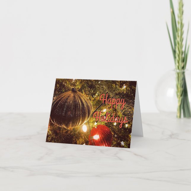 Cartão De Festividades Felizes Férias e Melhores Desejos (Frente)